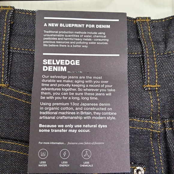 Finisterre Akins Selvedge jean NWT $200 fits size 28S US 4 - Picture 9 of 9